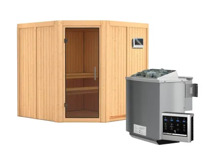 Systemsauna Jarin graphit Ganzglastür, inkl. 9 kW Bio-Kombiofen ext. Steuerung Produktbild #8
