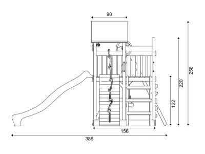 Spielturm Hefty KDI inkl. Doppelschaukel inkl. Rutsche grau + Sitze rot Produktbild #8