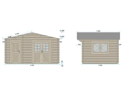 Gartenhaus Blockbohlenhaus Keiko 34 mm naturbelassen Produktbild #4