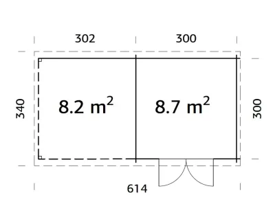 Gartenhaus Blockbohlenhaus Ella 8,7+8,2 m² 28 mm braun tauchimprägniert Produktbild #5