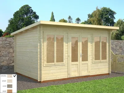 Gartenhaus Blockbohlenhaus Lisa 11,5 m² 34 mm naturbelassen Produktbild #1