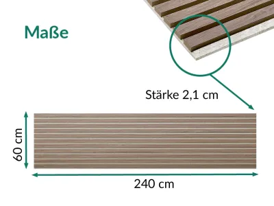 Akustikpaneele Wandverkleidung Grey Oak 240 cm Filz hellgrau Produktbild #7