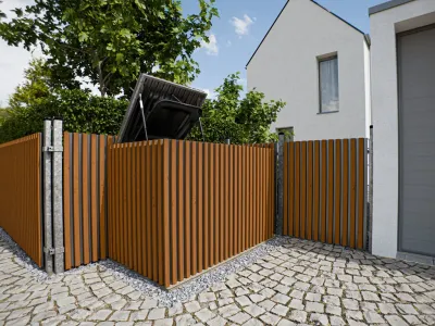 AluHolz Hybrid Außenpaneele Thermokiefer natur geölt Produktbild #8