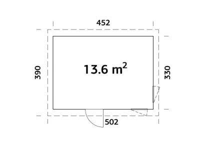 Gartenhaus Etta 13,6 m² 18 mm naturbelassen Produktbild #3