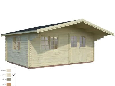 Gartenhaus Blockbohlenhaus Sally 19,1 m² 44 mm transparent tauchimprägniert Produktbild #2