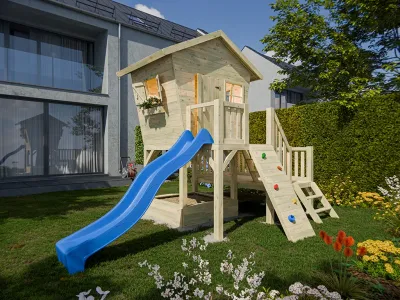 Stelzenhaus Big Birdy KDI inkl. Rutsche blau Produktbild #2