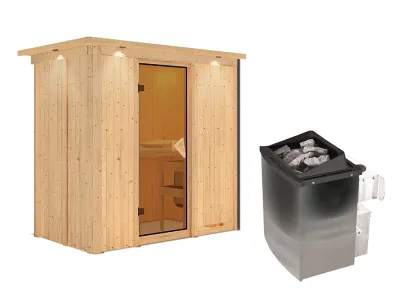 Sauna Systemsauna Variado mit Dachkranz, inkl. 9 kW Ofen mit integrierter Steuerung Produktbild #4