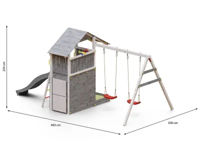 Spielturm Smart 7 grau-weiß inkl. Rutsche grau Produktbild #5