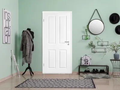 Zimmertür Elegance 04 Weißlack RAL 9010, Rundkante Produktbild #5