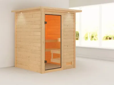 Sauna Sandra mit bronzierter Glastür und Dachkranz Produktbild #3