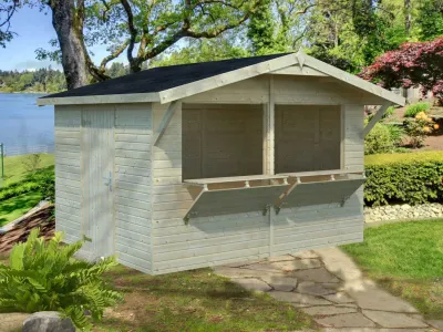 Marktstand - Verkaufsstand Stella 8,2 m² 16 mm naturbelassen inkl. Boden Produktbild #3