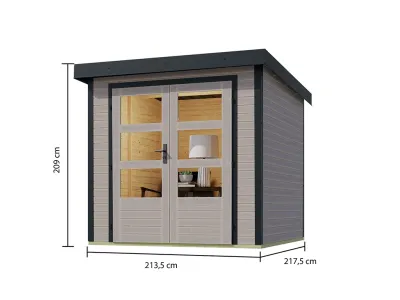 Gartenhaus Hybridhaus Jupiter D 19 mm wassergrau/anthrazit Produktbild #4