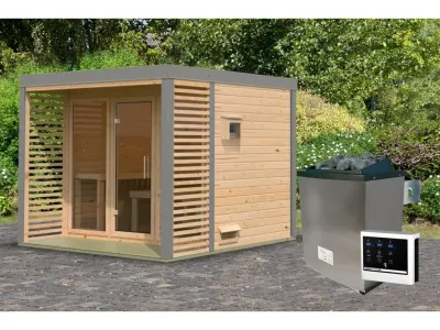 Saunahaus Ares 3 38 mm naturbelassen / graualuminium Produktbild #3