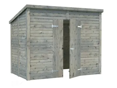 Gerätehaus Leif 4,2 m² 16 mm grau tauchimprägniert Produktbild #1