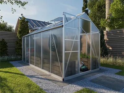 Gewächshaus Zeus Silber Hohlkammerplatte 4 mm Produktbild #1