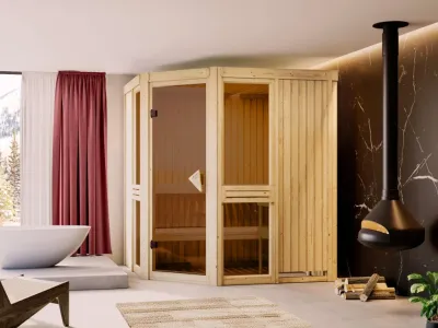 Sauna Amelia 2 SET mit Ofen 9 kW, Bio externer Steuerung Produktbild #7
