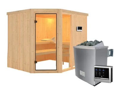 Sauna Systemsauna Fiona 3 inkl. 9 kW Saunaofen ext. Steuerung Produktbild #5