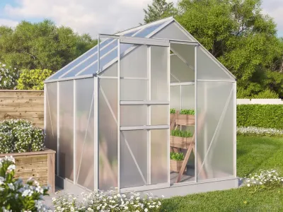 Gewächshaus Leilani Hohlkammerplatte 4 mm, 3,8 m², Aluminium eloxiert Produktbild #2