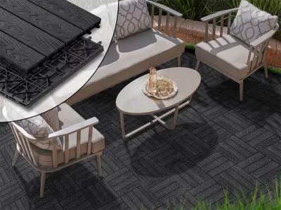 WPC-Terrassenfliese dunkelgrau Produktbild #6