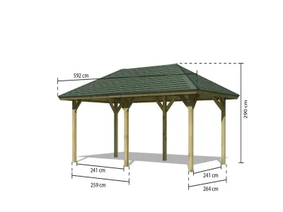 Pavillon Sparset Bergen 2, inkl. Rechteck-Dachschindeln dunkelgrün Produktbild #3