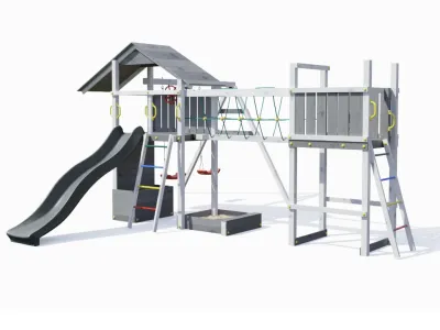 Spielturm Smart 4 Bridge grau/weiß inkl. Rutsche grau Produktbild #4