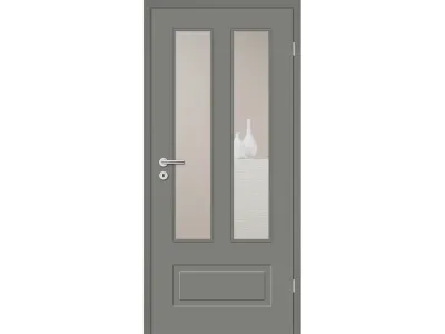 Zimmertür Cala 03-Q Lavagrau RAL 7037 mit Lichtausschnitt Designkante Produktbild #1