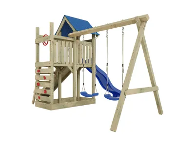 Spielturm Hefty KDI inkl. Doppelschaukel inkl. Rutsche blau + Sitze blau Produktbild #6