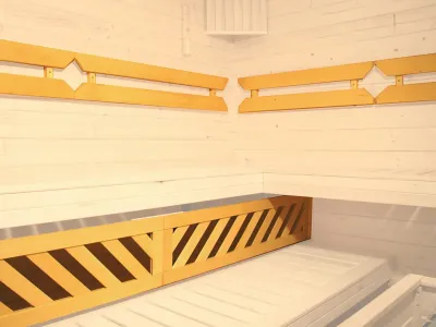Sauna Massivholz-Elementsauna Kemi Eck 2 inkl. Fenster, Edelstahlset + Komfortpaket Produktbild #6