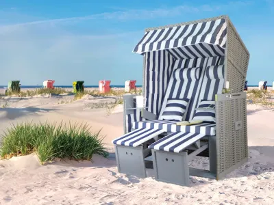 Strandkorb Sylt, Kiefernholz, Geflecht Grau  Produktbild #2