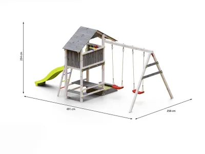 Spielturm Smart 1 grau/weiß inkl. Rutsche gelb Produktbild #7