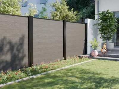 WPC Boston Steckzaun Dark Light Grey Produktbild #2