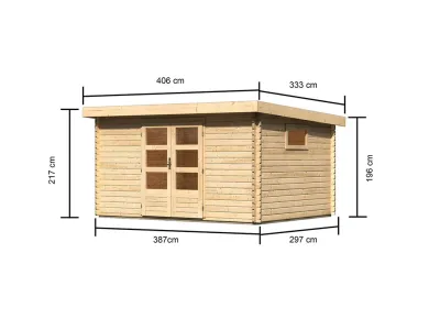 Gartenhaus Blockbohlenhaus Torgau 5 38 mm naturbelassen Produktbild #4