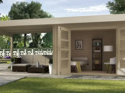 Gartenhaus Designhaus 126 B Gr. 1 28 mm naturbelassen Produktbild #3