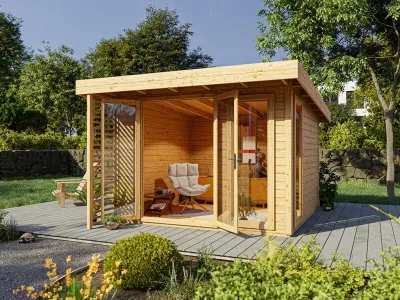 Abb. zeigt Gartenhaus inkl Boden (nicht enthalten)