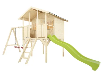 Stelzenhaus Toby inkl. Doppelschaukel und Rutsche grün Produktbild #5