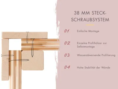 Saunahaus Angkor 3 38 mm naturbelassen Produktbild #3