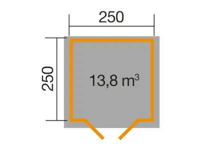Gartenhaus Blockbohlenhaus 209 Gr. 2 28 mm hellgrau Produktbild #3
