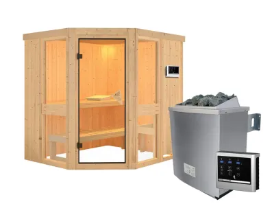 Sauna Systemsauna Amelia 1 inkl. 9 kW Saunaofen ext. Steuerung Produktbild #4