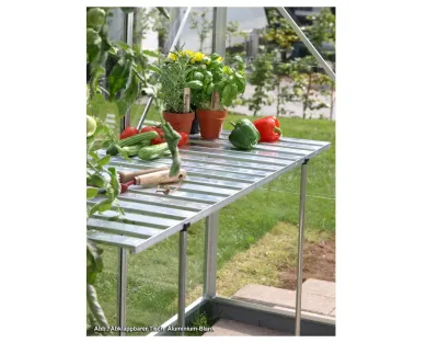 Gewächshaus Zubehör Abklappbarer Tisch aus Aluminium, dunkelgrün Produktbild #1