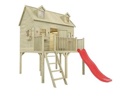 Stelzenhaus Madrid KDI inkl. Rutsche rot Produktbild #4