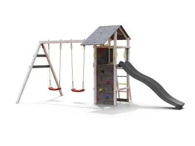 Spielturm Smart 5 grau/weiß inkl. Rutsche grau Produktbild #7