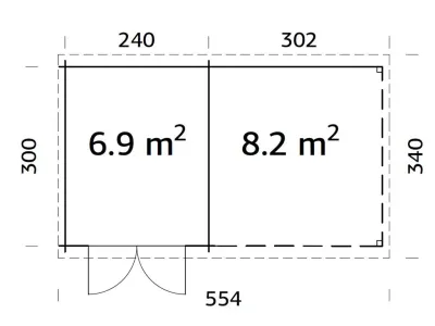 Gartenhaus Blockbohlenhaus Ella 6,9+8,2 m² 28 mm braun tauchimprägniert Produktbild #4