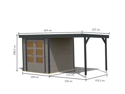 Hybrid-Gartenhaus Jupiter D Set wassergrau/anthrazit Produktbild #3