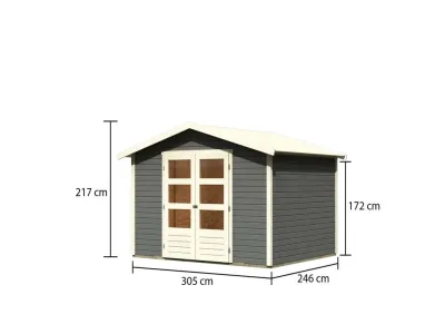 Gartenhaus Amberg 5 19 mm terragrau Produktbild #8