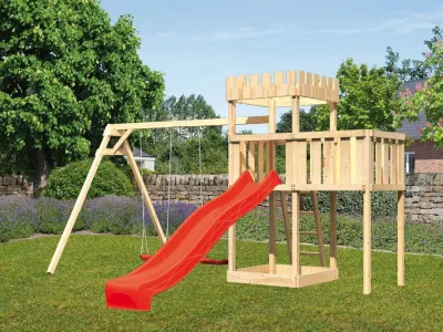 Spielturm Ritterburg Löwenherz SET naturbelassen Produktbild #1