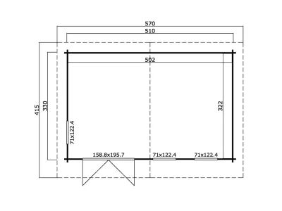 Gartenhaus Blockbohlenhaus Baruda 53 40 mm carbongrau Produktbild #3