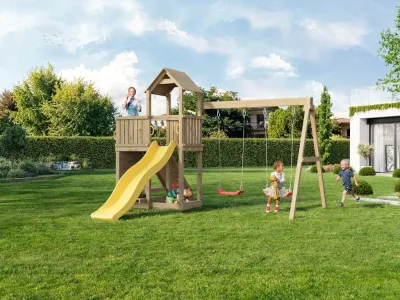 Spielturm Floppi KDI inkl. Doppelschaukel + Rutsche Produktbild #9