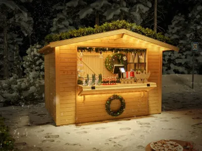 Marktstand - Verkaufsstand Jasmin 6 m² 18 mm naturbelassen inkl. Boden Produktbild #2