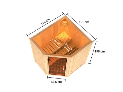 Sauna Faurin mit bronzierter Glastür Produktbild #8