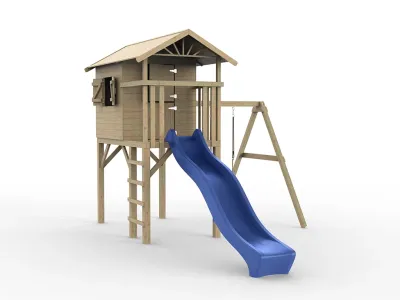 Stelzenhaus Tree Hut KDI inkl. Einzelschaukel und Rutsche blau Produktbild #2